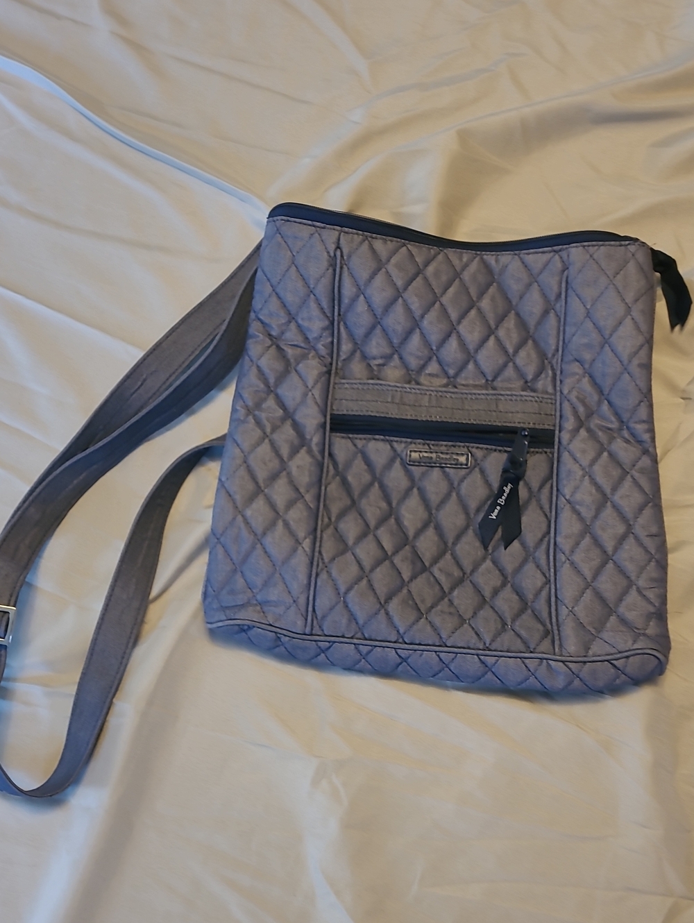 Vera Bradley Quilted Shoulder Crossbody - Light Gray